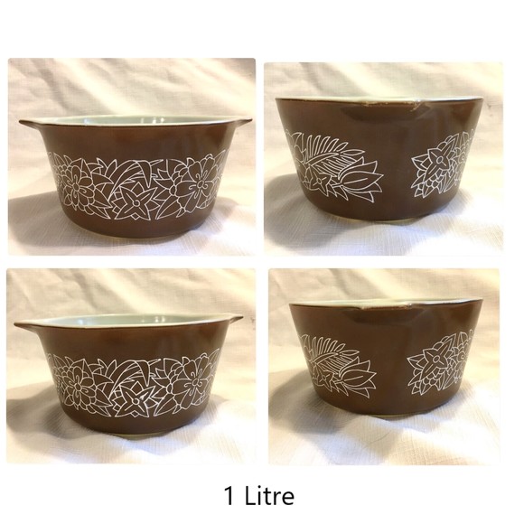 Pyrex WOODLAND 3 Piece Nesting Casserole Dishes Bowls - Picture 2 of 7